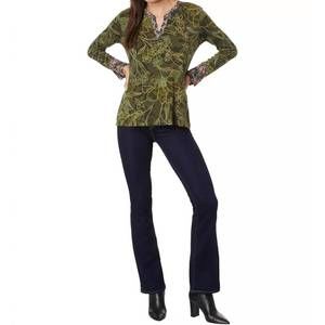 NEW JOHNNY WAS the janie favorite split neck top - hirz camo in multi